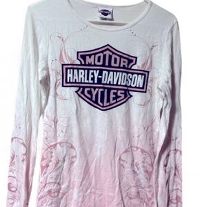 Harley Davison~ Women’s ~ Top ~ Small ~ Pink Rhinestones